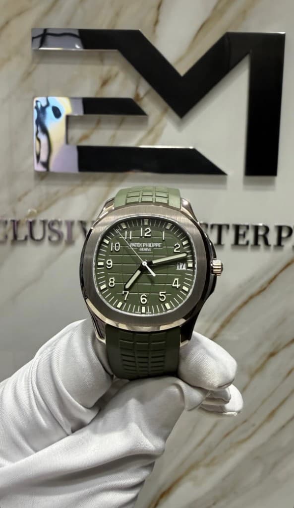 Patek Philippe Aquanaut held in the boutique