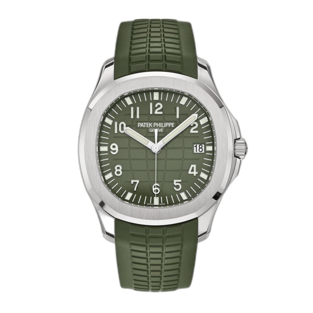 Patek Philippe Aquanaut Jumbo in khaki green with matching composite strap